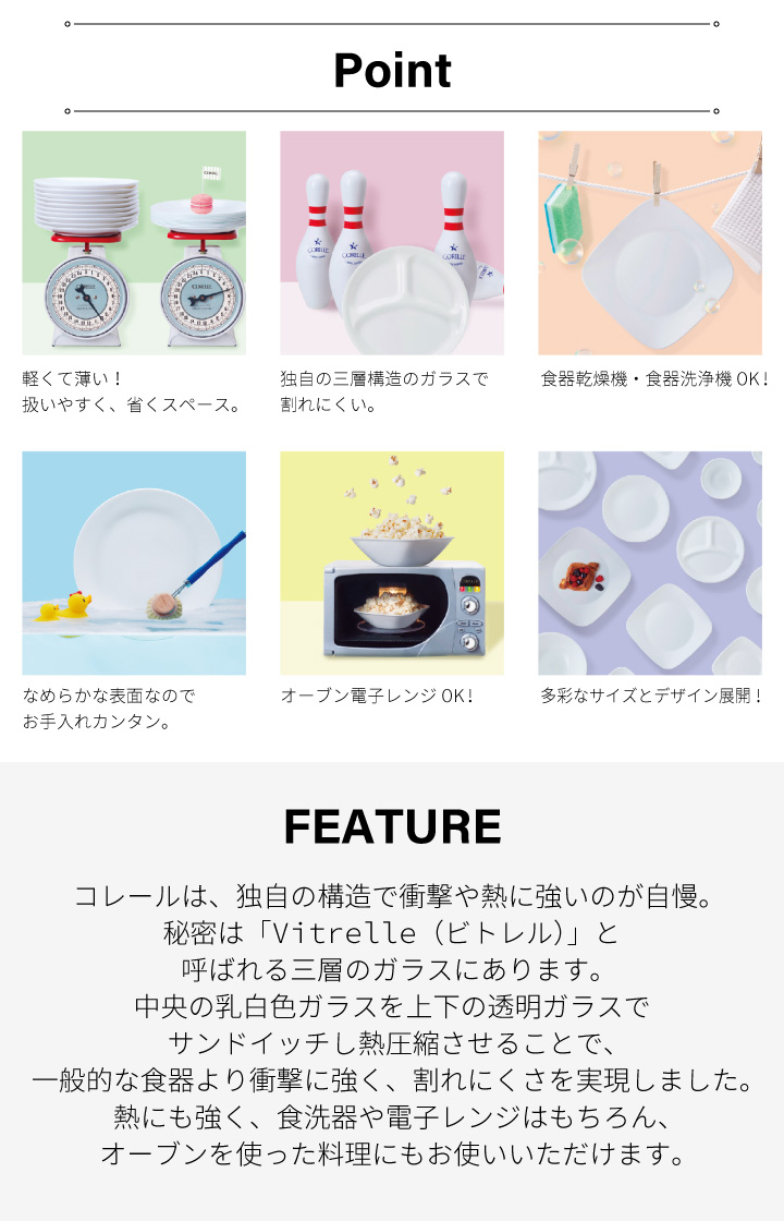 コレール デイリーバイオレットミスト 3点セット CP-8942 食器 皿 Corelle ガラス｜kurashiya｜07