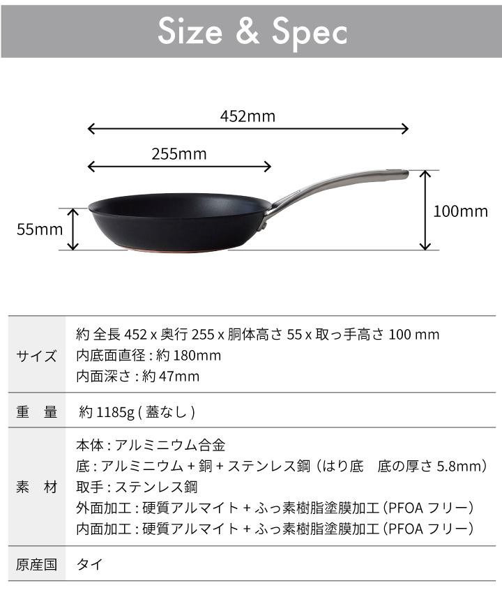 MEYER（マイヤー） アナロン ルクス フライパン 24cm AC3-P24 : くらし