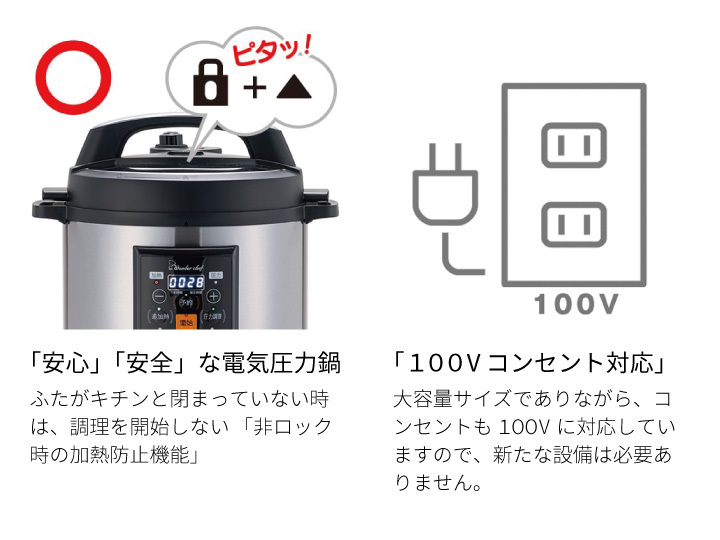 ワンダーシェフ マイコン電気圧力鍋 楽ポンプロ 8L OEDF80 : 163 