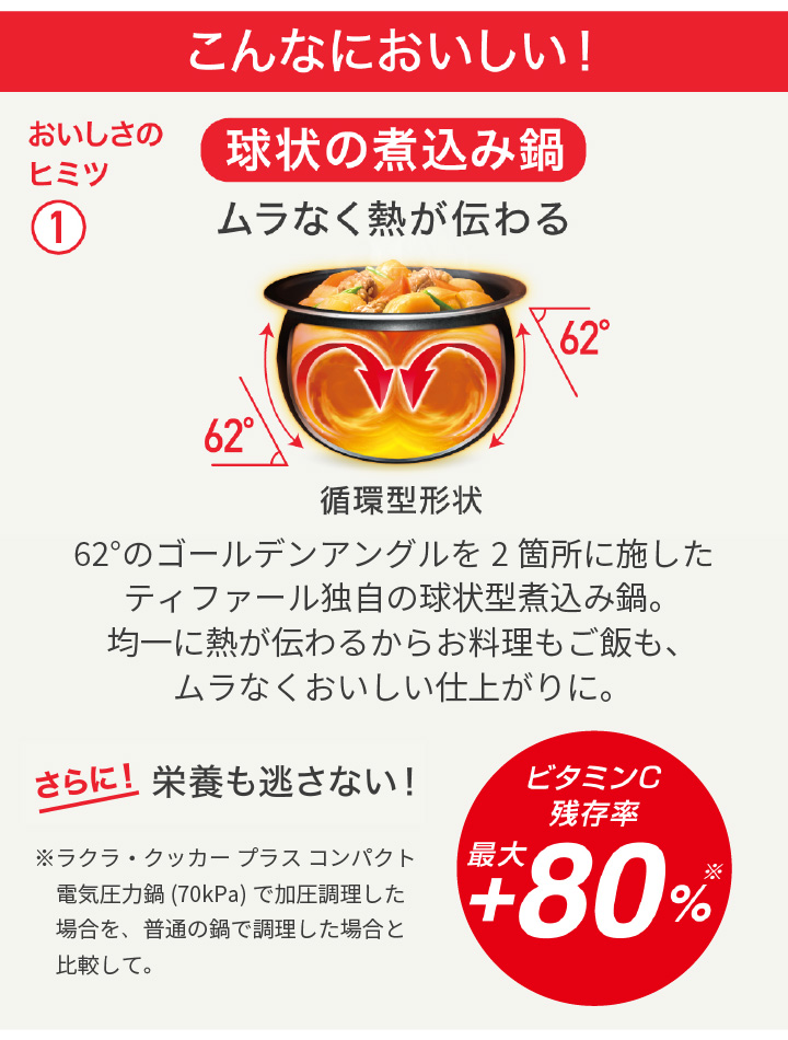 T-fal ラクラ・クッカー プラス コンパクト 電気圧力鍋 3.0L T-fal ラクラ・クッカー プラス コンパクト 電気圧力鍋 3.0L