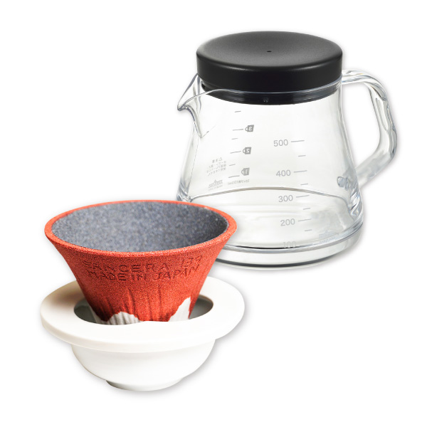 WEB限定カラーWEB限定カラーくらし屋オリジナル2点セット COFIL Fuji コーヒーフィルター ＋ コーヒーサーバーストロン 500ml  コフィル 伊万里陶芸 波佐見焼 曙産業 コーヒー、ティー用品