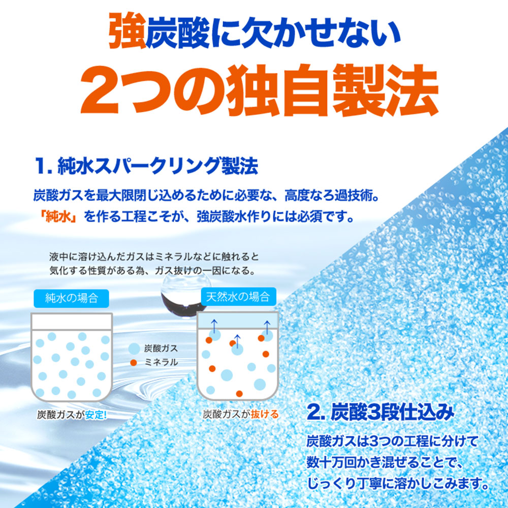 強炭酸水 KUOS クオス プレーンラベルレス 500ml×24本(2ケース) 炭酸水 賞味期限:2027.03 関連画像4