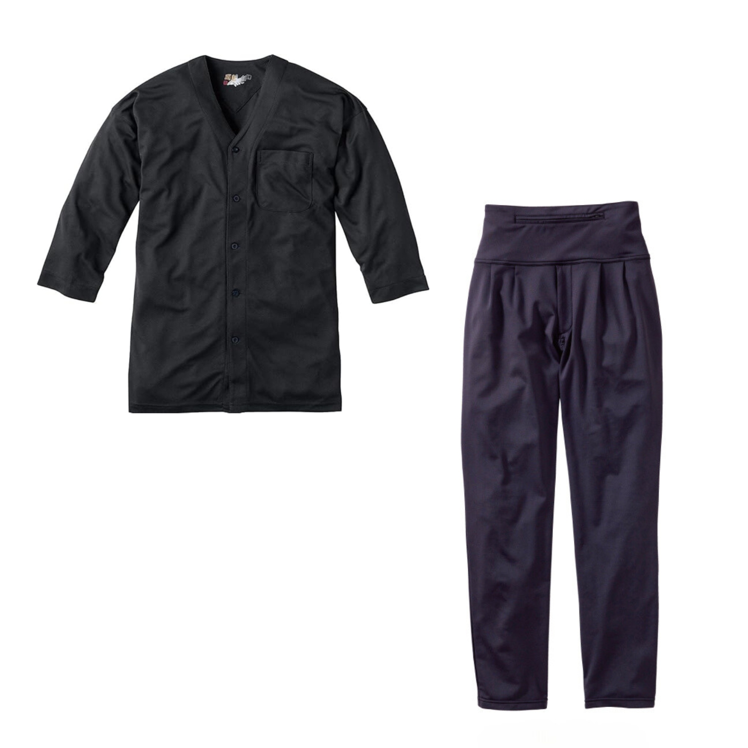 劇中衣装、警官役夏服上下中古古着 肩章付シャツ、ズボン コスプレ HOOH（鳳皇） 鯉口シャツ 261 ストレッチズボン 5540 上下セット 村上