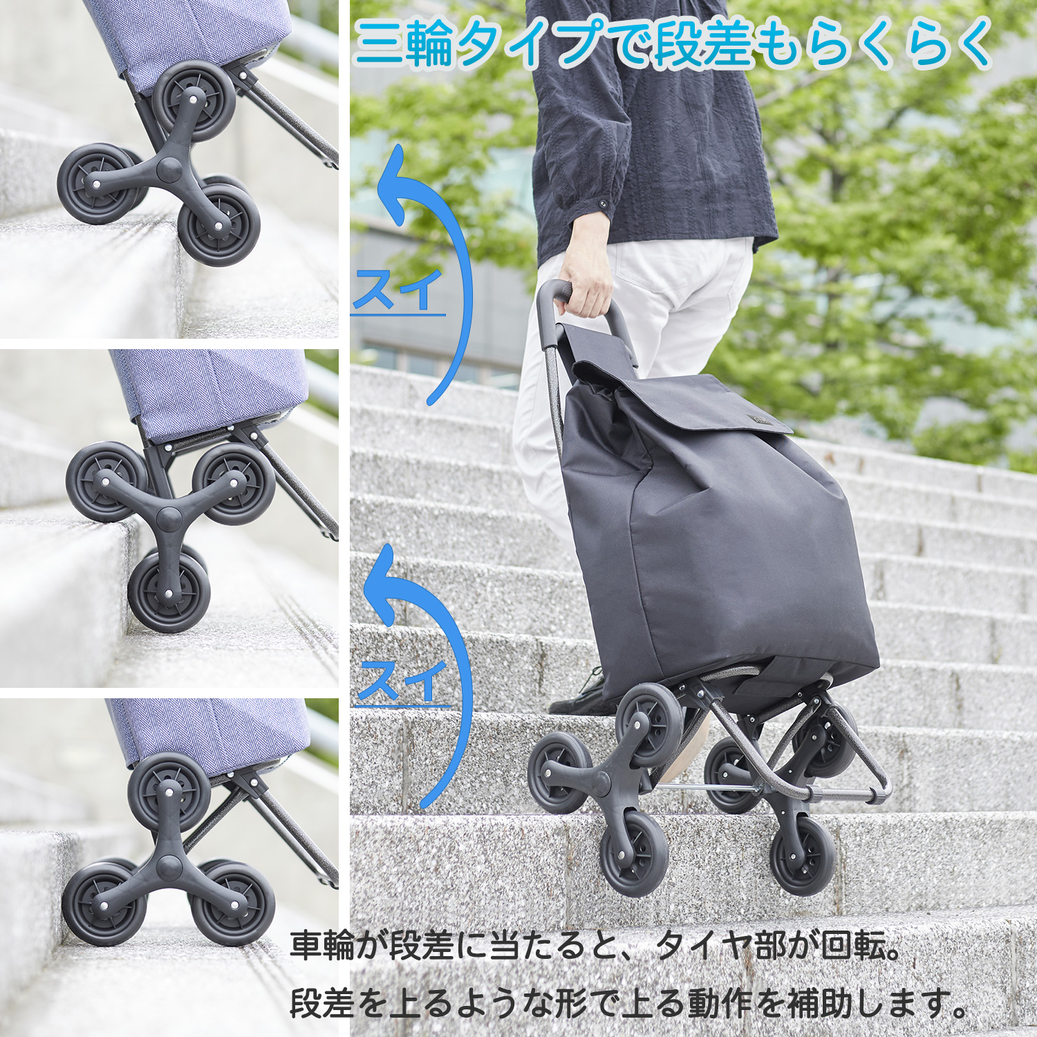 メーカー直送】段差らくらくキャリー エシック ‐ キャリーカート