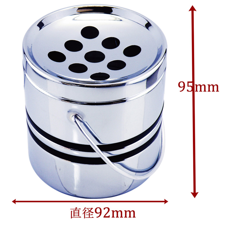 ペンギンライター 灰皿 フタ付き クロームラインII 手付き ドラム灰皿