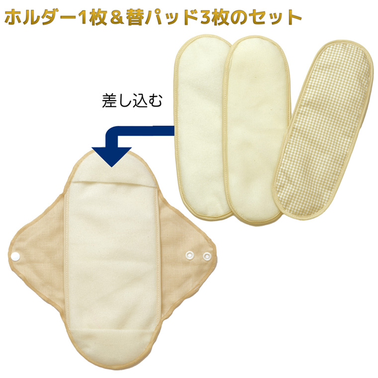 布ナプキン 洗える 布パッド セット ホルダー1枚＋替パッド3枚