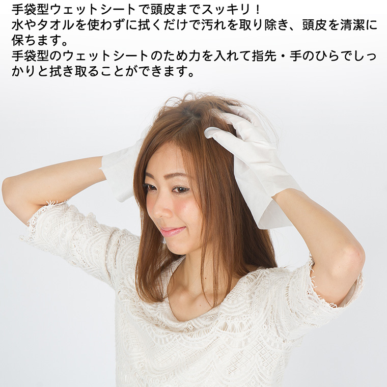 本田洋行 シャンプー ドライシャンプー 手袋 5枚入 水不要 拭くだけ