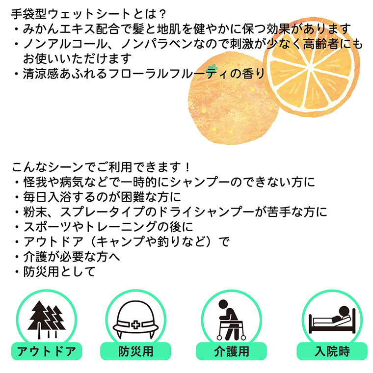 本田洋行 12袋セット シャンプー ドライシャンプー 手袋 5枚入 水不要