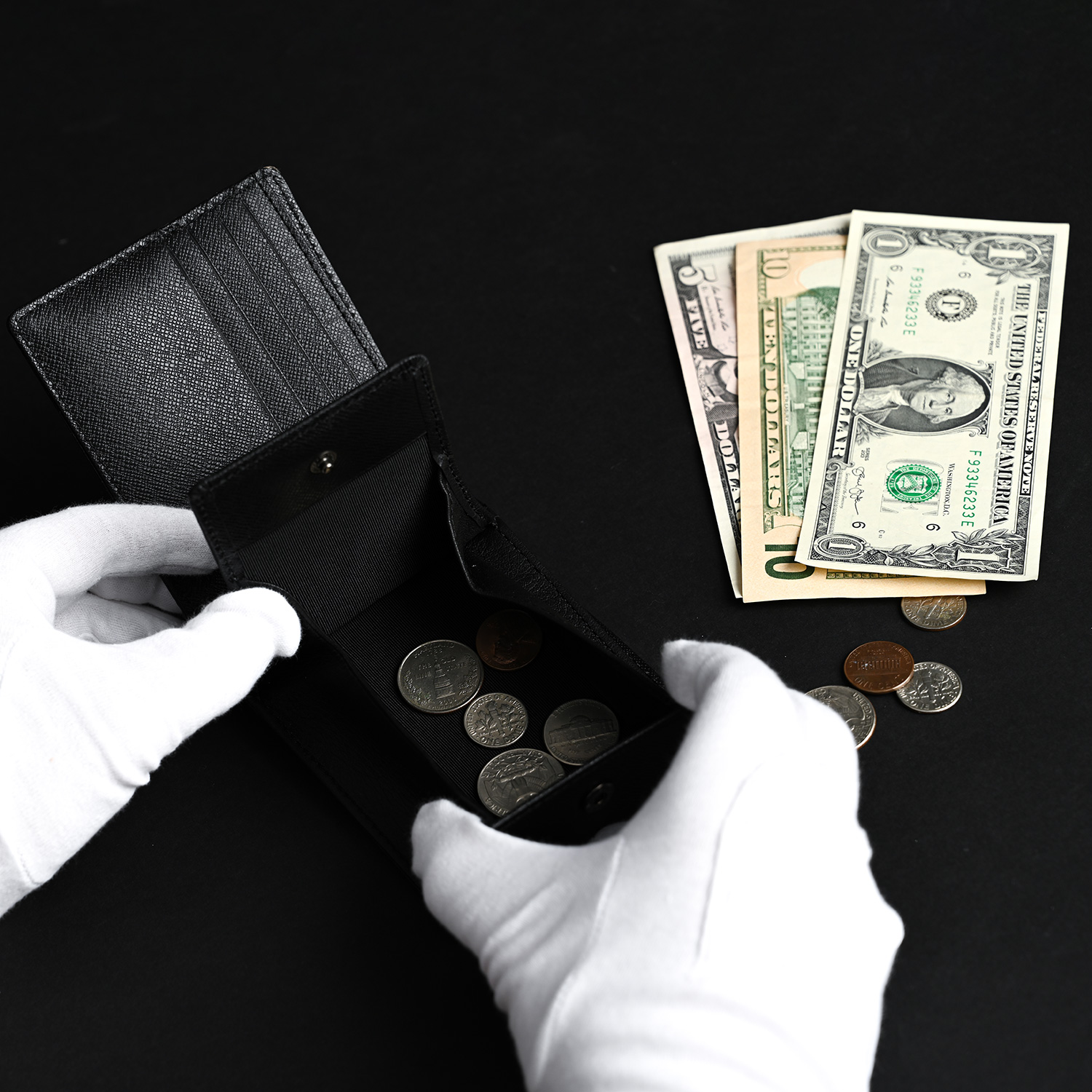 FRUH（フリュー）西陣織 カーボン＆コードバン 財布 2つ折り GL048‐二