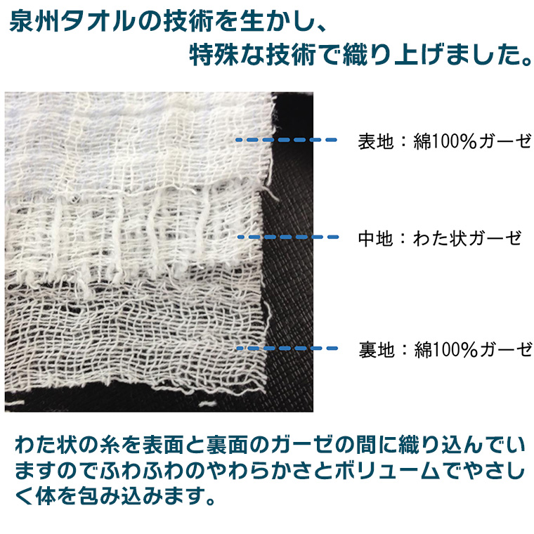 日本の匠　3重ガーゼ　播州織　3L  ブルーグレー 日本の匠 3重ガーゼ 播州織 3L ブルーグレー
