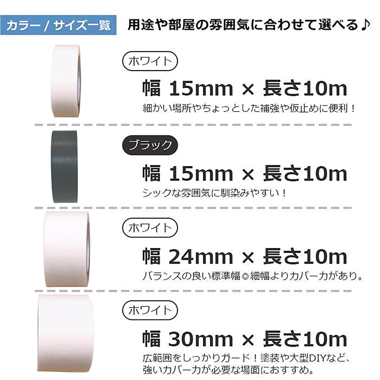 送料無料/3cm幅×3 防汚 マスキングテープ 防カビ 防水 テープ マステ