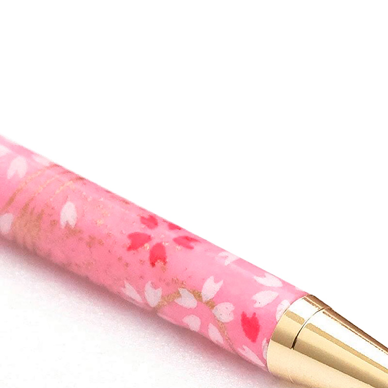 メーカー直送 美濃和紙 Pen 桜と流水（桃色）TM-1901