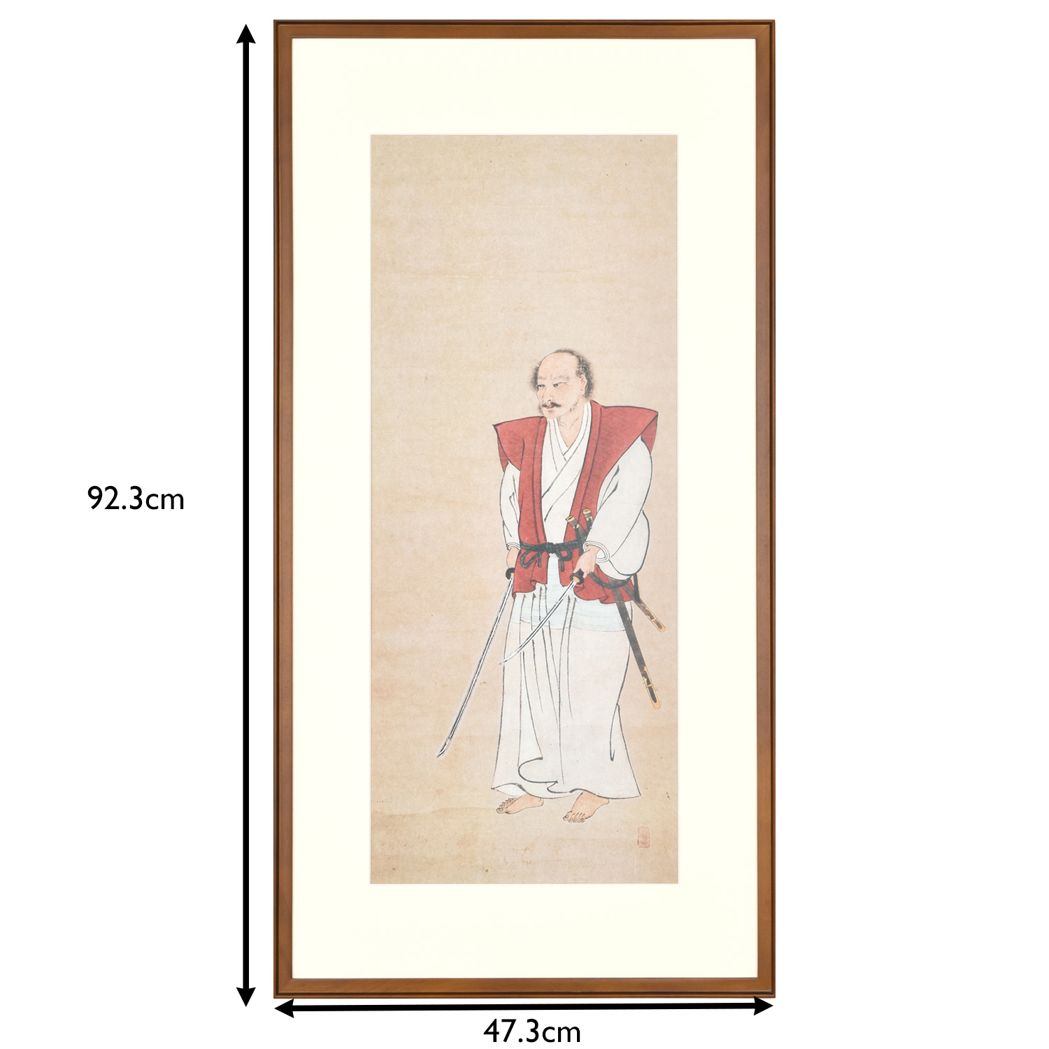 宮本長の絵画です額縁は古い物です作品は綺麗です 宮本武蔵 名品コレクション「宮本武蔵像」額装 原寸大複製‐熊本県指定