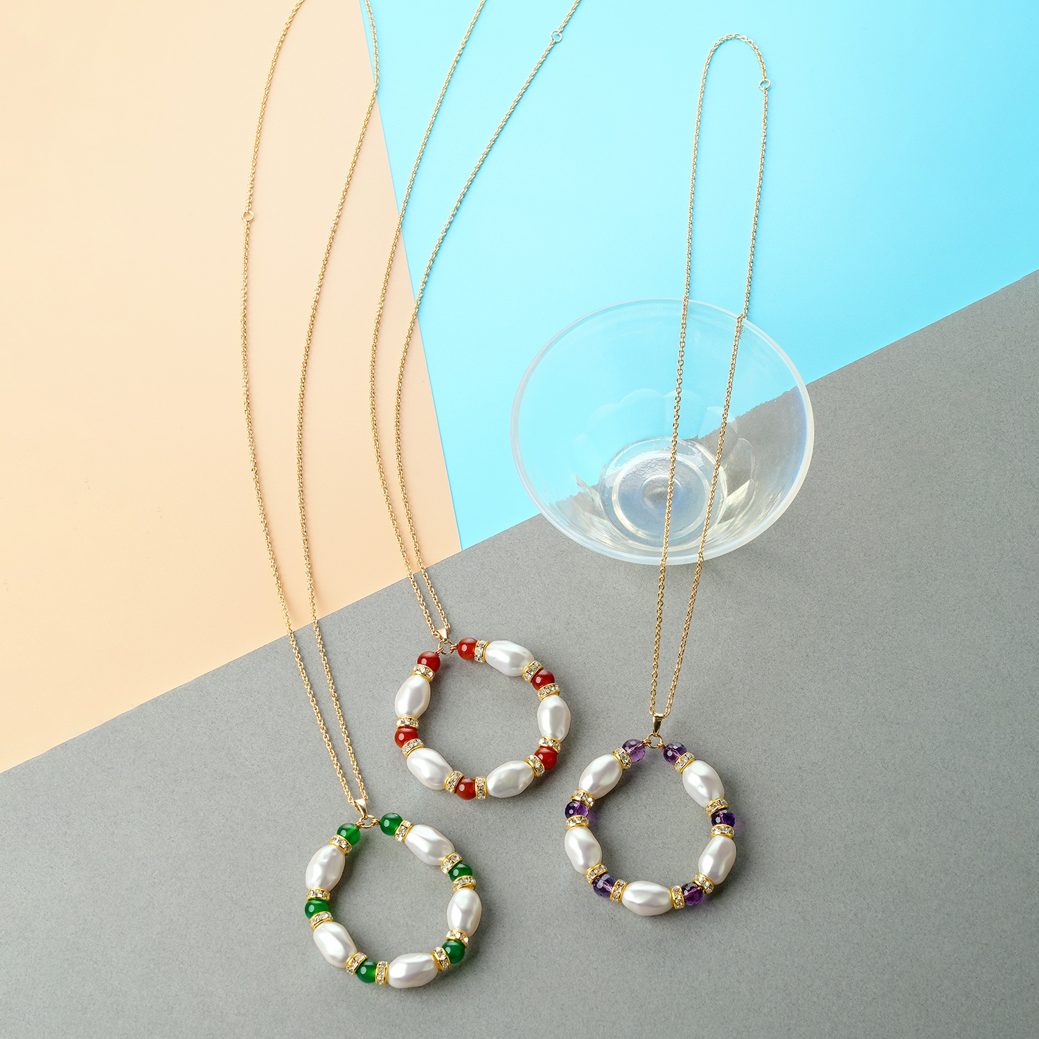 バロック パール調 エレガント ペンダント 赤メノウ PN_368‐赤 レッド