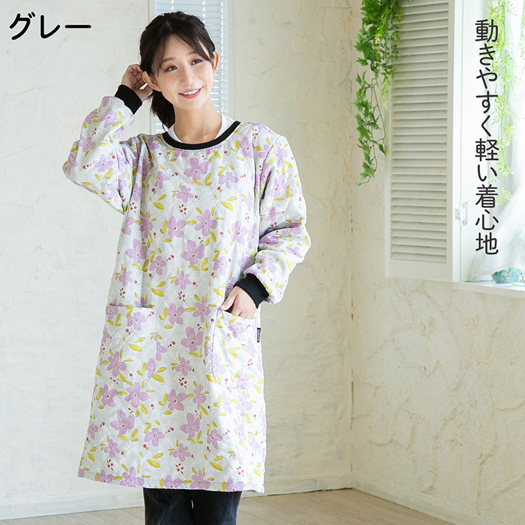 Show-pla（昭プラ） 裏フリース ロング丈 かっぽう‐キルティング