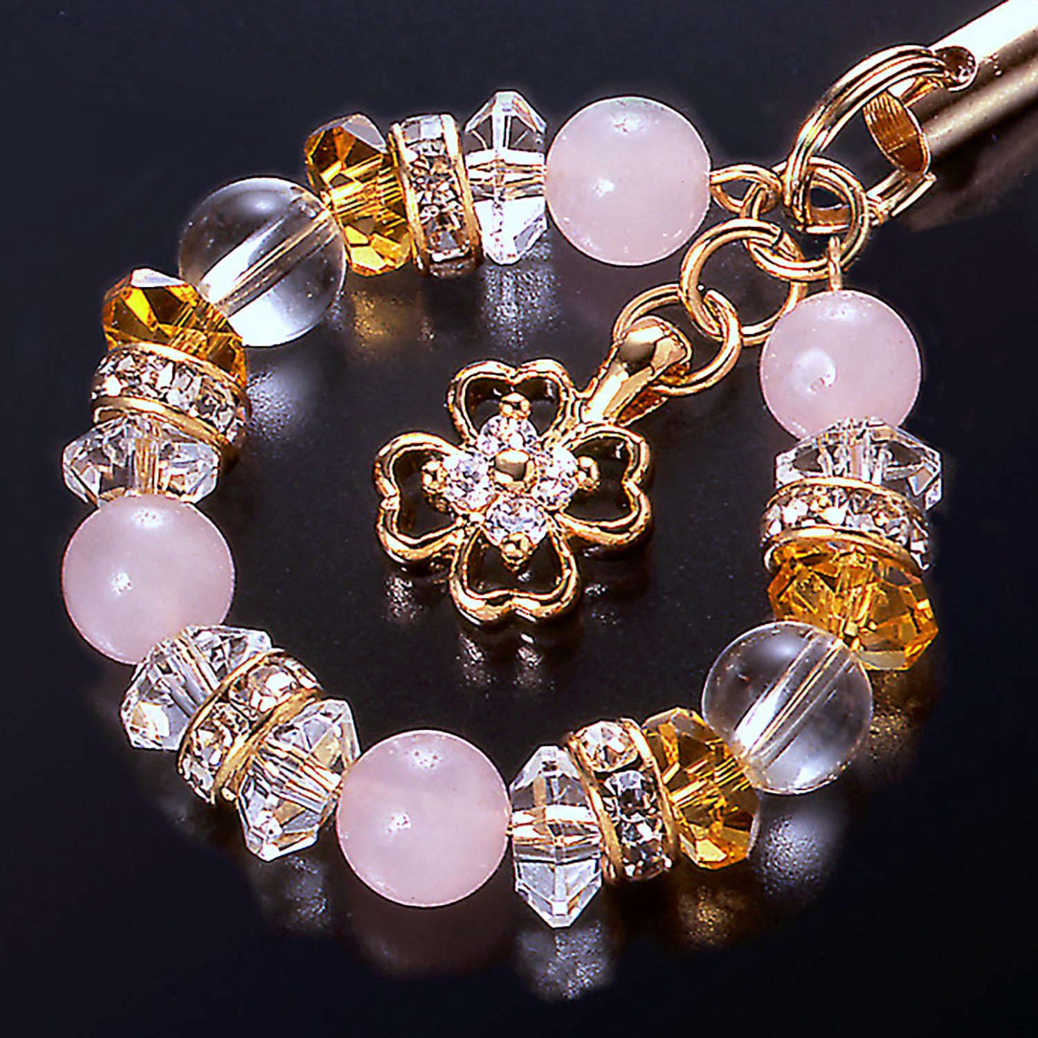 四つ葉のクローバー幸運ストラップ‐ST_514 誠実 希望 愛 幸運 真実