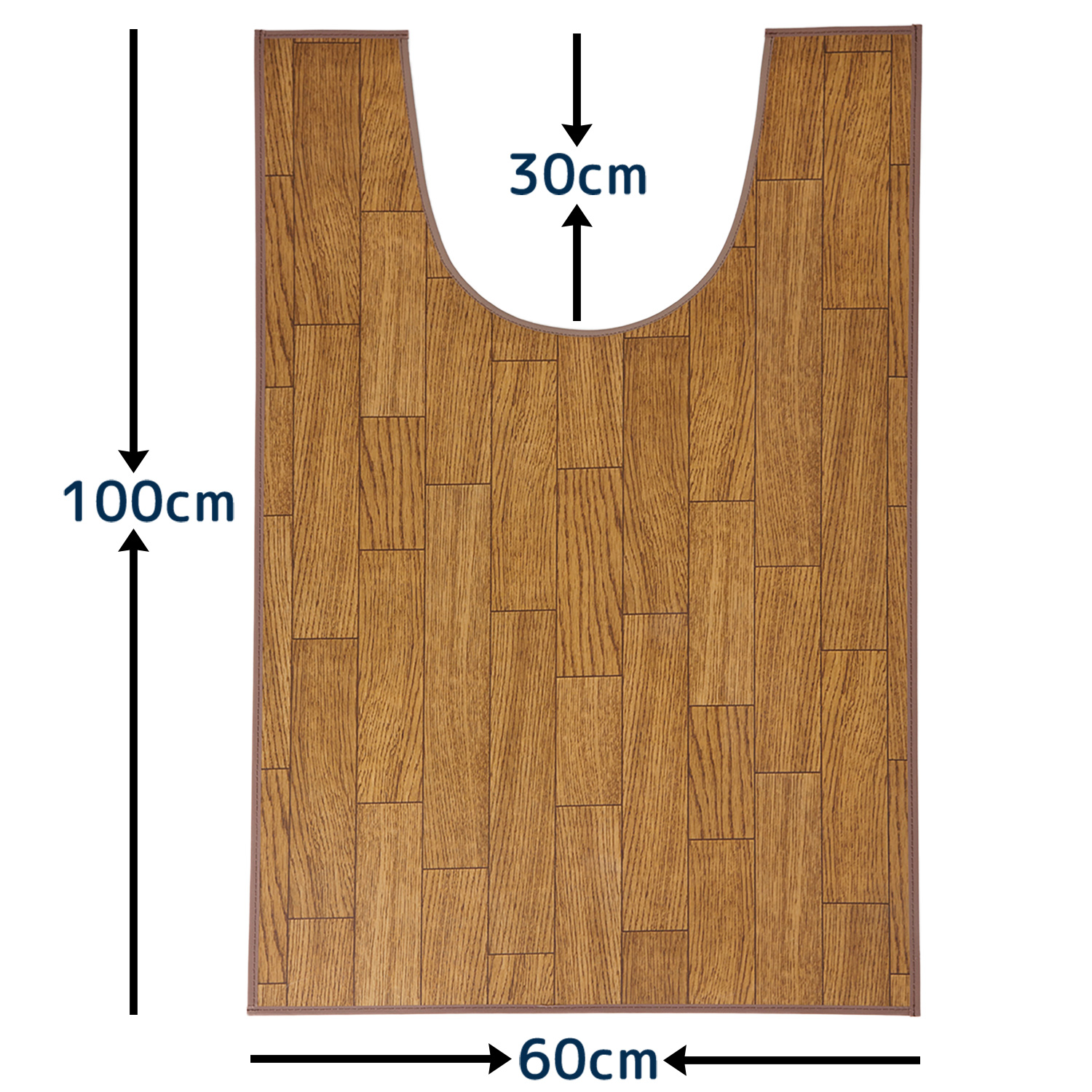 Show-pla 日本製 トイレマット 拭ける フローリング調 60×100cm