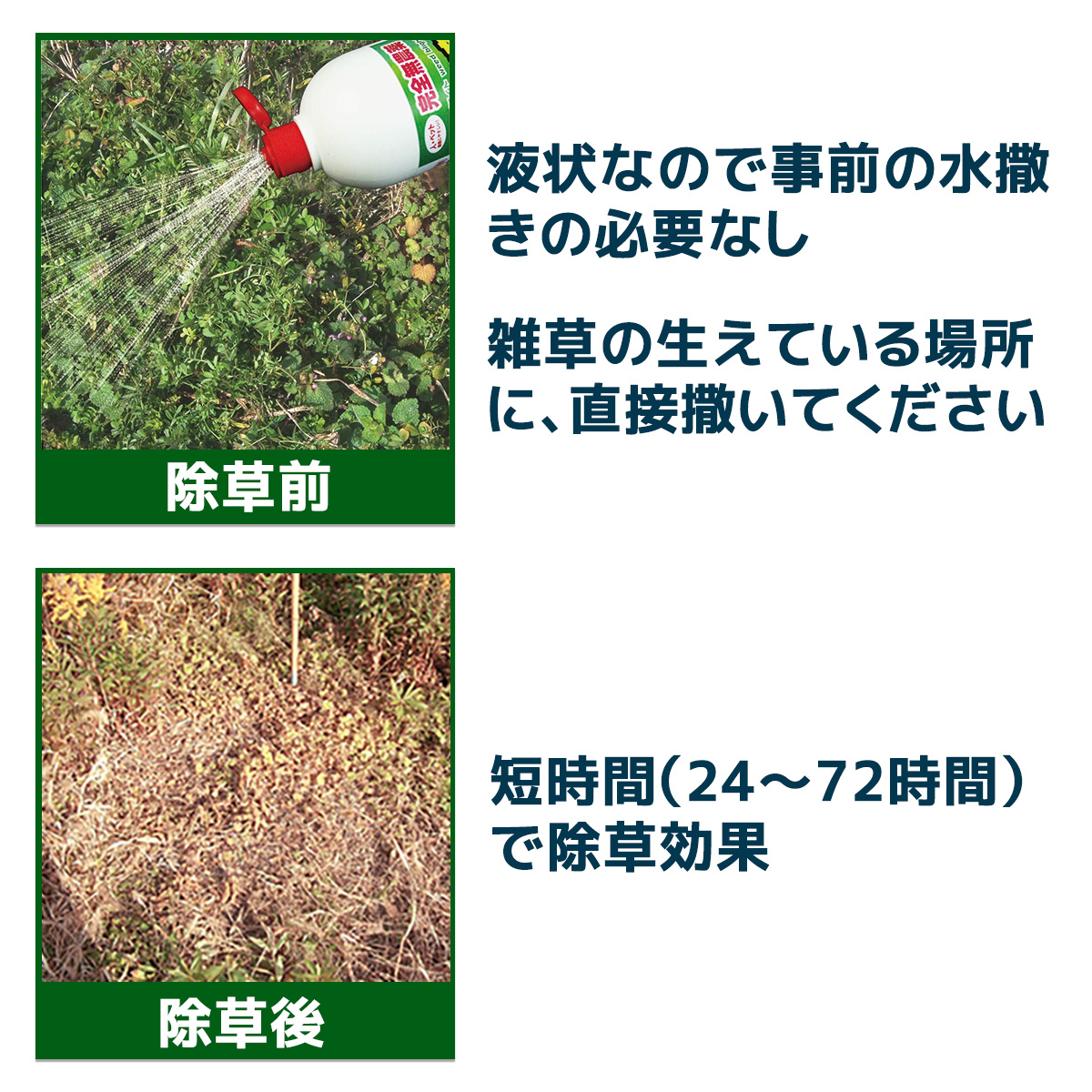 除草剤 液体 ウィードブライト 完全無農薬 1L シャワータイプ 3本