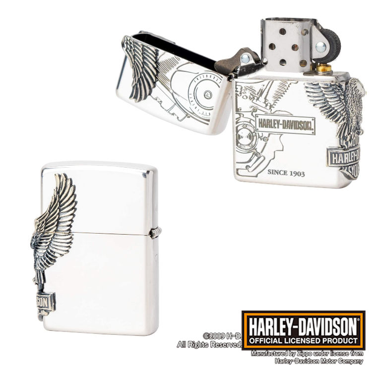Zippo Harley-Davidson® Checkered Flags Design Black Crackle