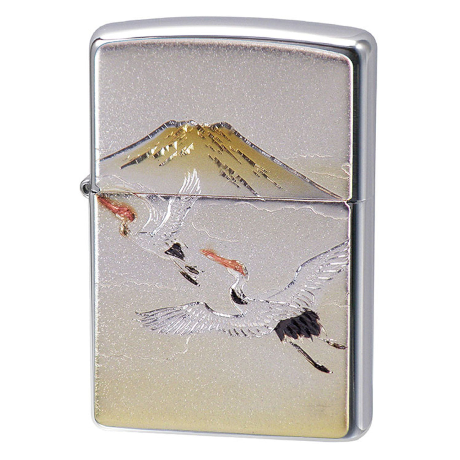 ZIPPO 電鋳板 鶴富士 富士山 つる ツル ジッポー ライター ジッポ