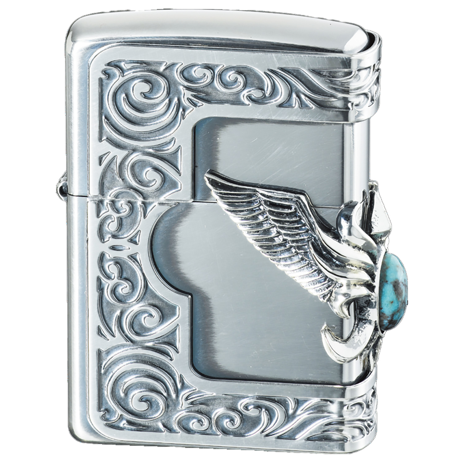 ZIPPO（ジッポー） ストーンウイングメタル ターコイズ ‐ 3面連続加工