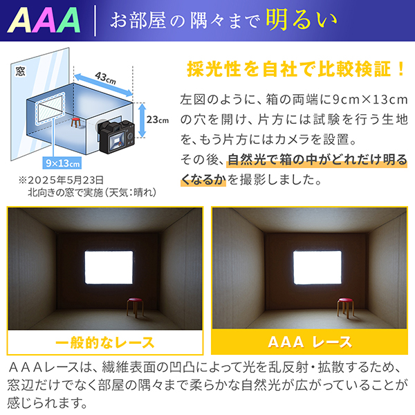 BONUS STORE｜5/3 0:00〜23:59 レースカーテン AAALace 2枚組 採光レースカーテン 幅125又は150cm×丈203cm〜248cm 日本製_5