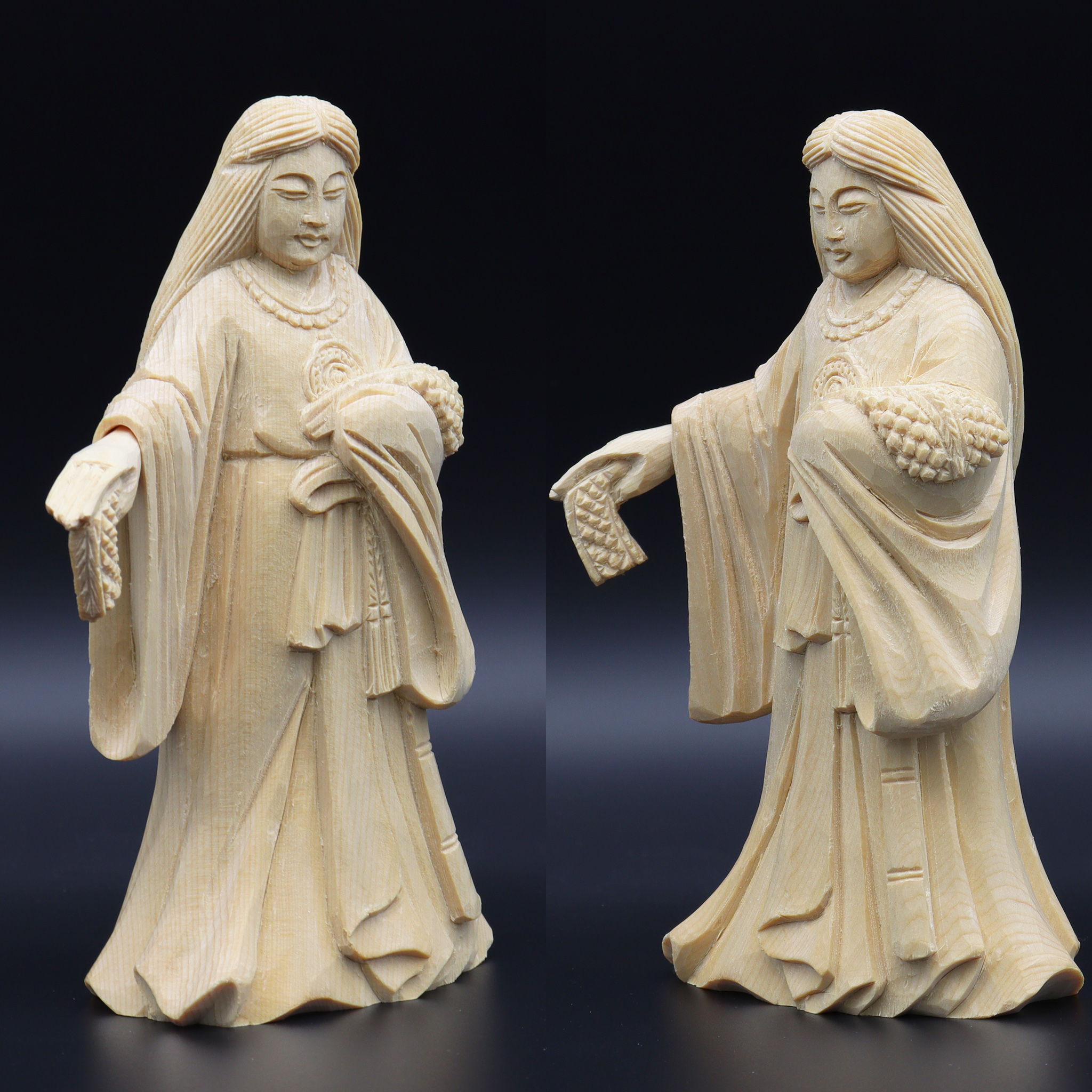 木彫神像 天照大神 15cm 桧木 : 栗田こだわり仏像専門店 - 通販