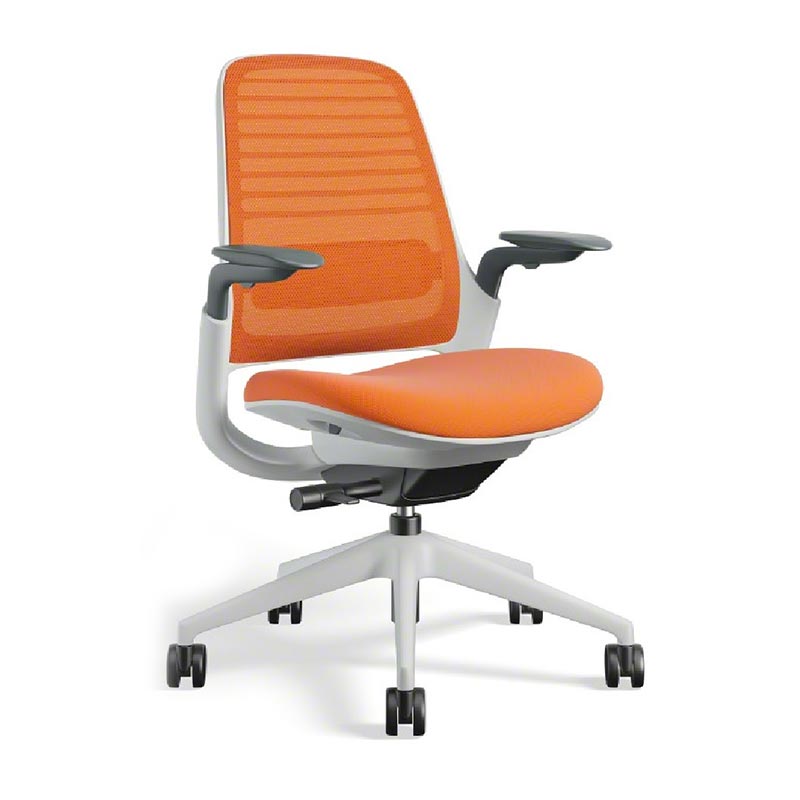 Steelcase Series1 シーガルフレーム 可動アーム・ランバーサポート付き 435A00SA 3Dマイクロニット スチールケース シリーズワンの画像