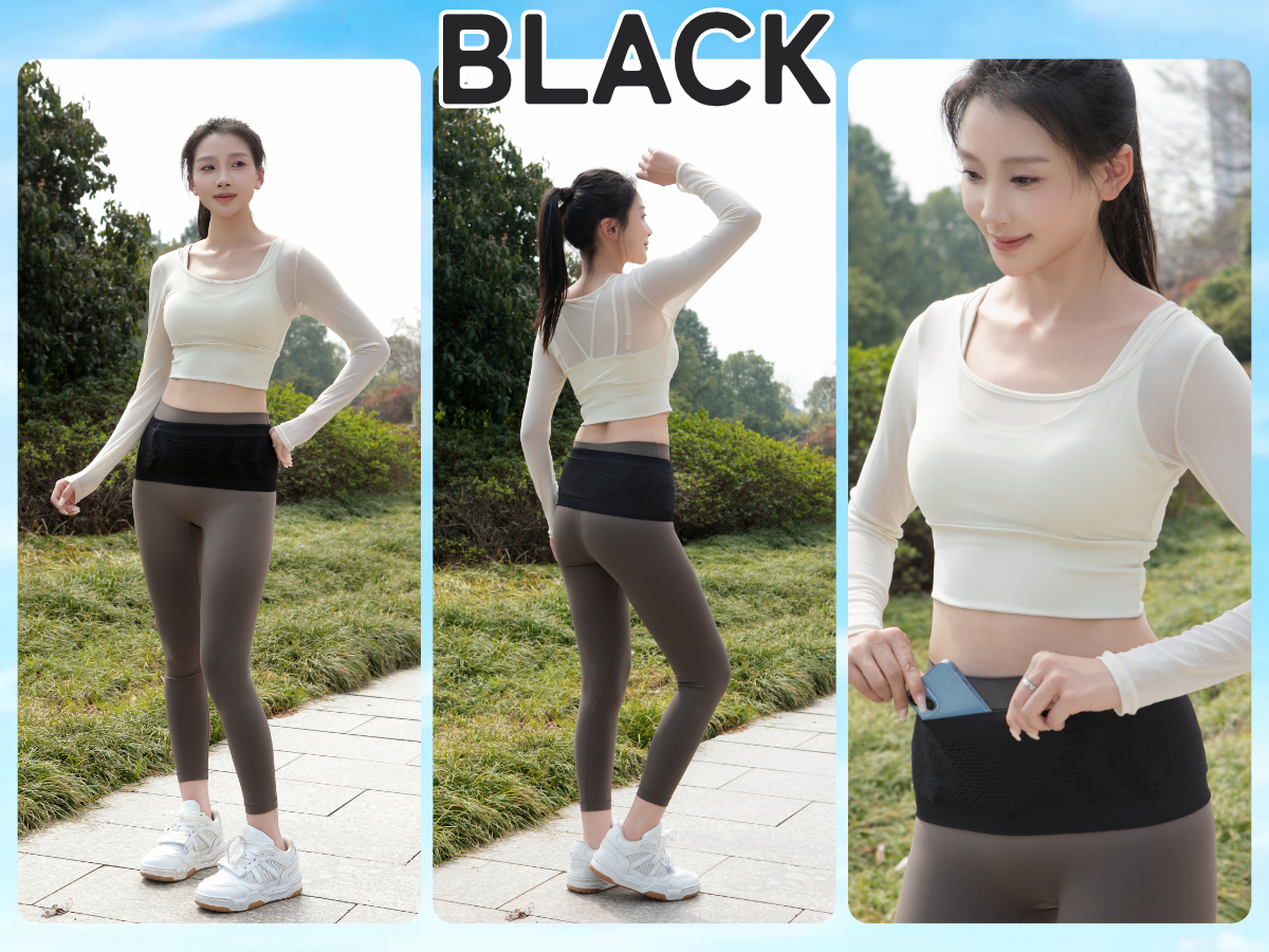 ランニングポーチ BLACKカラー着用イメージ