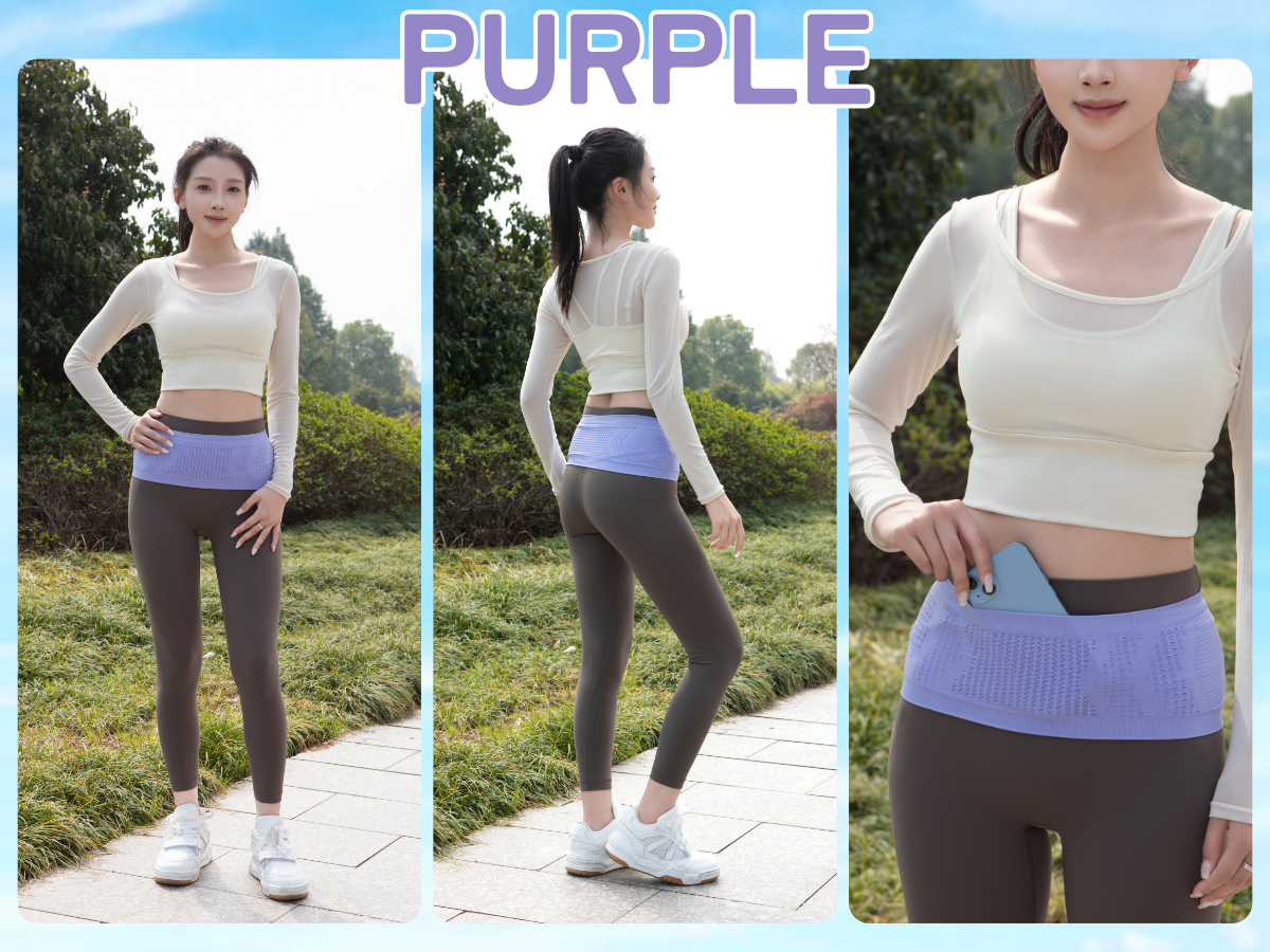ランニングポーチ PURPLEカラー着用イメージ