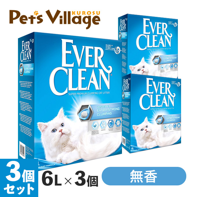 エバークリーン 無香 芳香 細粒無香 6L×3個セット トイレ 小粒 鉱物系