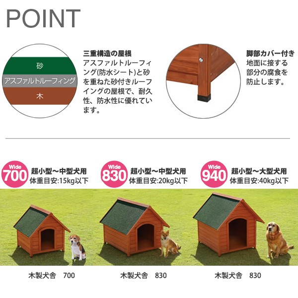 リッチェル 木製 犬舎 700 ■ ハウス 犬小屋 超小型犬〜中型犬用 犬用品 同梱不可