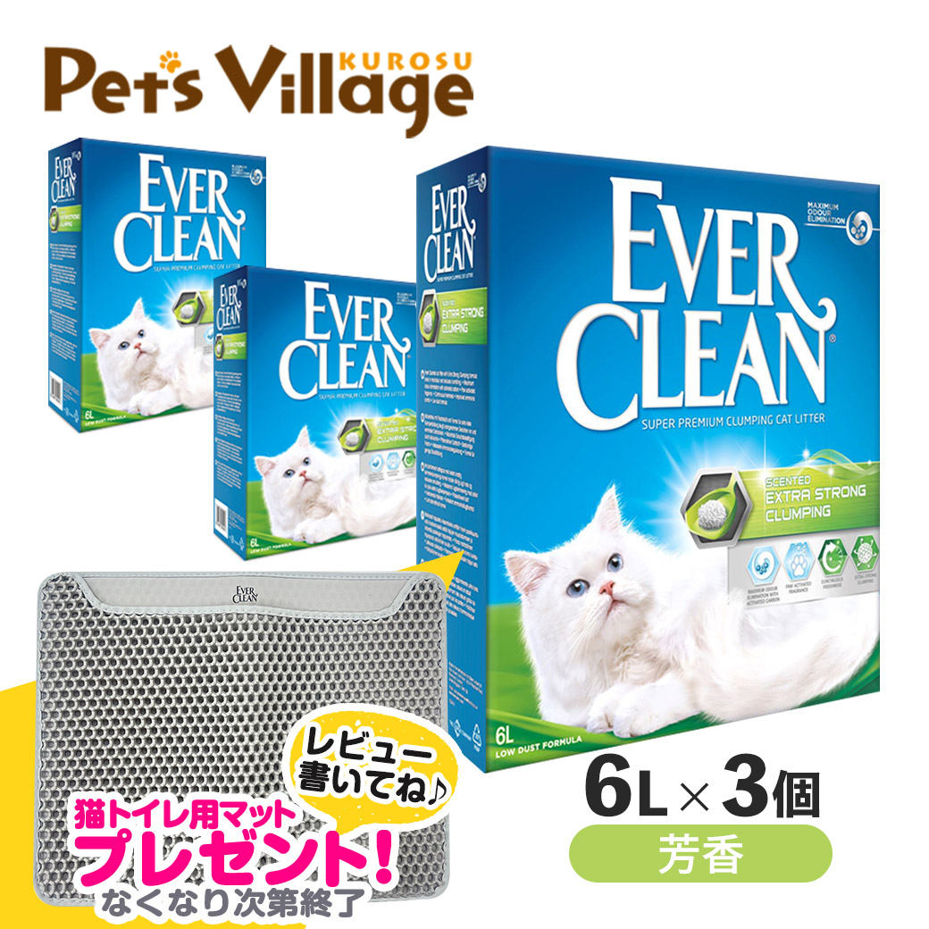 トイレ用マットおまけ付！エバークリーン 無香 芳香 細粒無香 6L×3個