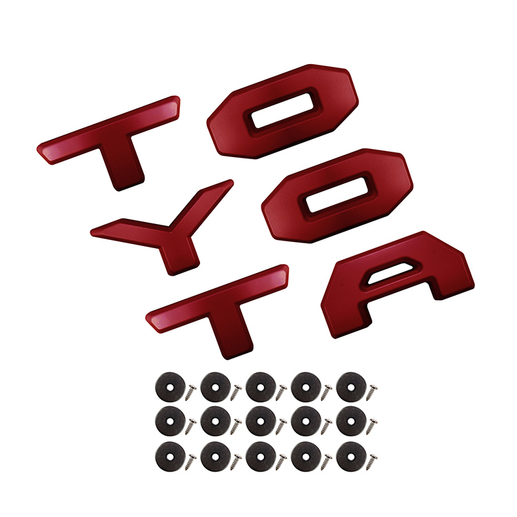 エンブレム アルファベット フロントグリル ロゴ TOYOTA トヨタ ローマ字 ガーニッシュ レッド ホワイト 1G3 オリジナル 社外 カスタム  パーツ ドレスアップ :fgt056-ebm:くるまドットコム - 通販 - Yahoo!ショッピング