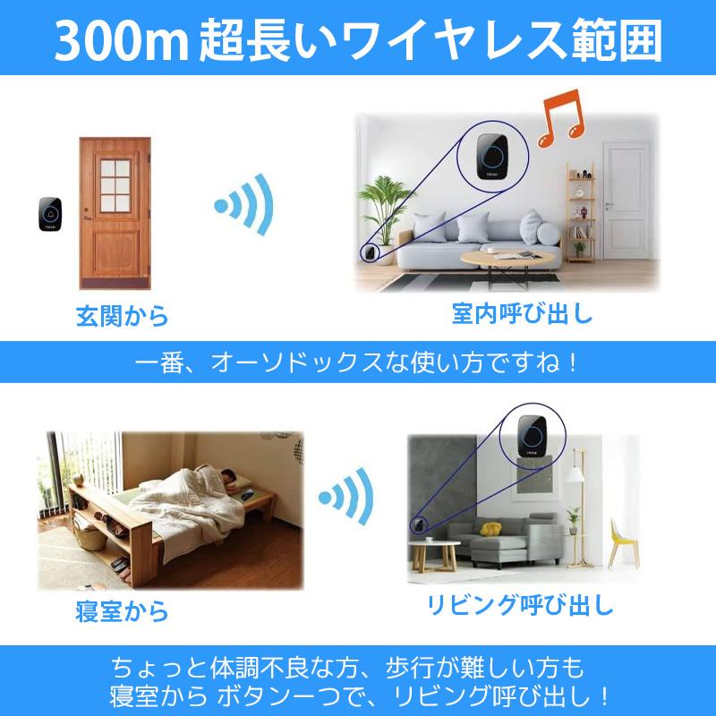 ワイヤレスチャイム ドアチャイム インターホン 呼び出しチャイム