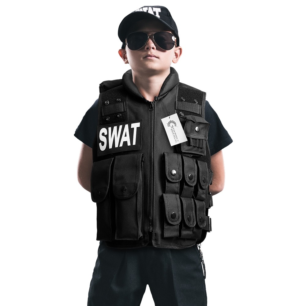 即日出荷 ハロウィン コスプレ 子供 衣装 ポリス スワット 子供キッズ用 本格 特殊部隊swatベスト サバゲー コスプレ ベスト Usj 最新号掲載アイテム