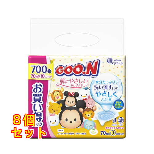 エリエール グ〜ン 肌にやさしいおしりふき 詰替用 70枚×10個入り×12個