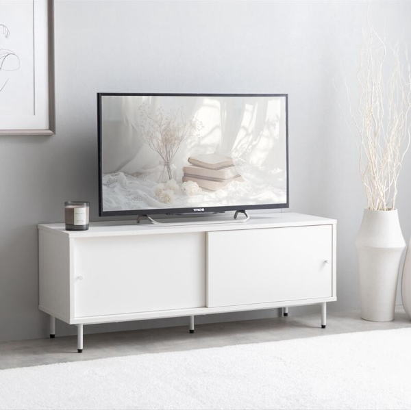 Putie (プティ) 引き戸テレビ台 【幅100cm】 ホワイト/グレー : クスリ