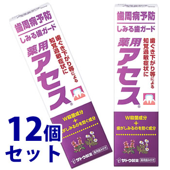 《セット販売》 佐藤製薬 薬用アセス しみる歯ガード (90g)×12個セット 薬用歯みがき ハミガキ 歯周病 医薬部外品 :10157124:くすりの福太郎