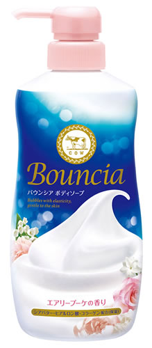 牛乳石鹸 バウンシア ボディソープ エアリーブーケの香り ポンプ付 (480mL)｜kusurinofukutaro
