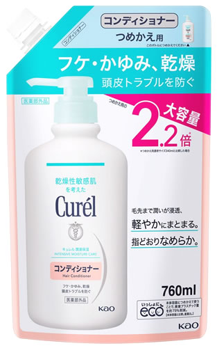 花王 キュレル 潤浸保湿 コンディショナー 大容量 つめかえ用 (760mL) 詰め替え用 Curel　医薬部外品｜kusurinofukutaro