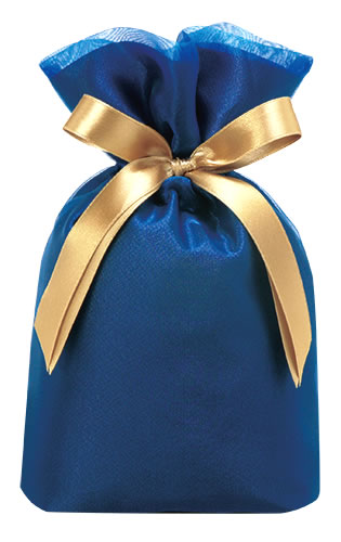 包む 巾着バッグ ブルー オーガンジー Sサイズ IB S T2803S (1枚) ラッピング 誕生日 クリスマス 贈り物