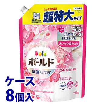 《ケース》　P&G ボールド ジェル 華やかプレミアムブロッサムの香り つめかえ用 超特大サイズ (780g)×8個 詰め替え用 洗濯洗剤　P＆G｜kusurinofukutaro