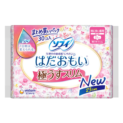 ユニチャーム ソフィ はだおもい 極うすスリム 特に多い昼用 23cm 羽つき (30枚) 生理用ナプキン 備蓄 医薬部外品 : 10162484 :  くすりの福太郎 - 通販 - Yahoo!ショッピング