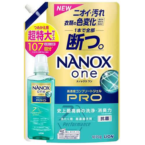 ライオン ナノックス ワン プロ つめかえ用 超特大 (1070g) 詰め替え用 NANOX one Pro 洗濯洗剤 液体｜kusurinofukutaro