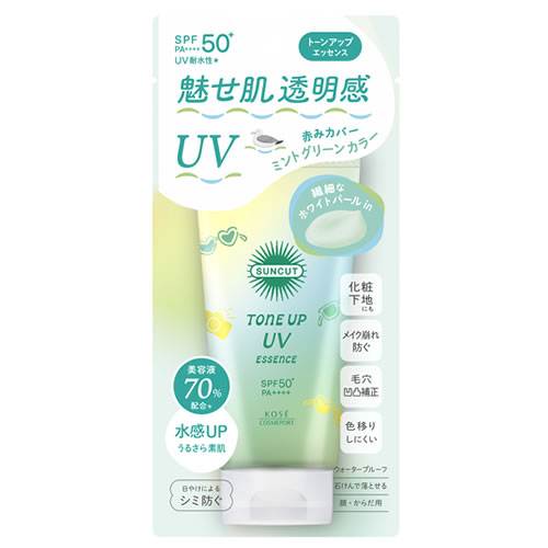 コーセーコスメポート サンカット トーンアップUV エッセンス Gn ミントグリーン (80g) SPF50+ PA++++ 顔 からだ用 日焼け止め 美容液｜kusurinofukutaro