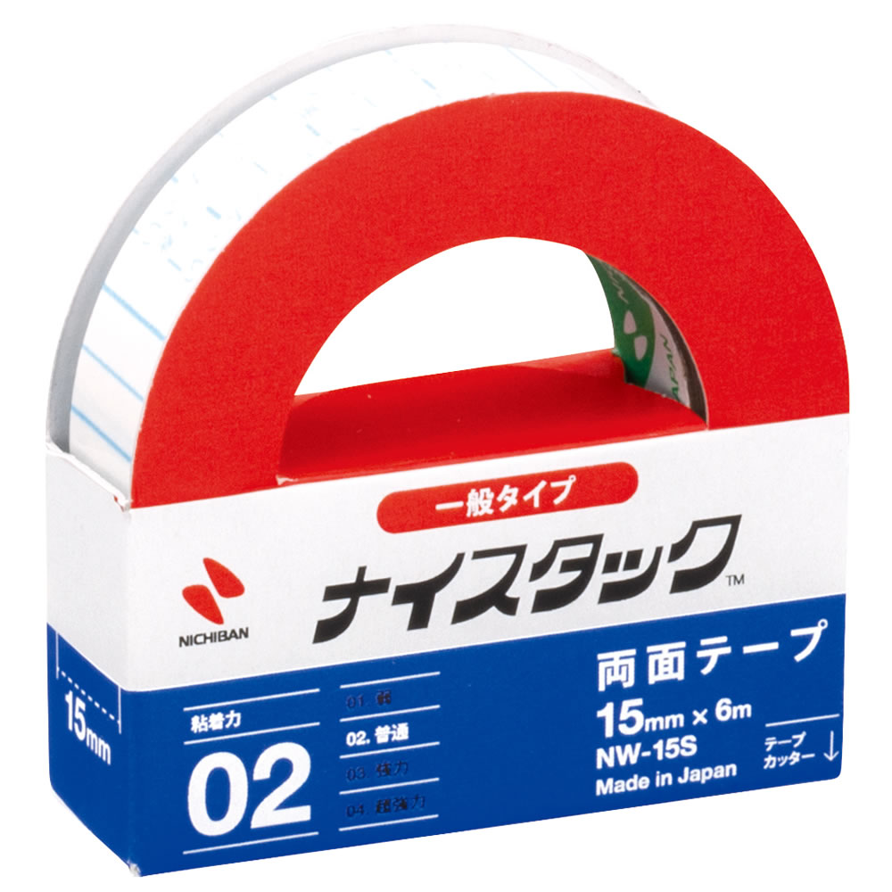 ニチバン ナイスタック 紙両面テープ 一般タイプ 15mm×6m NW-15S (1個) 両面テープ｜kusurinofukutaro