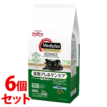 《セット販売》　ペットライン メディファス アドバンス 食物アレルゲンケア 1歳から (1.5kg)×6個セット キャットフード　送料無料｜kusurinofukutaro