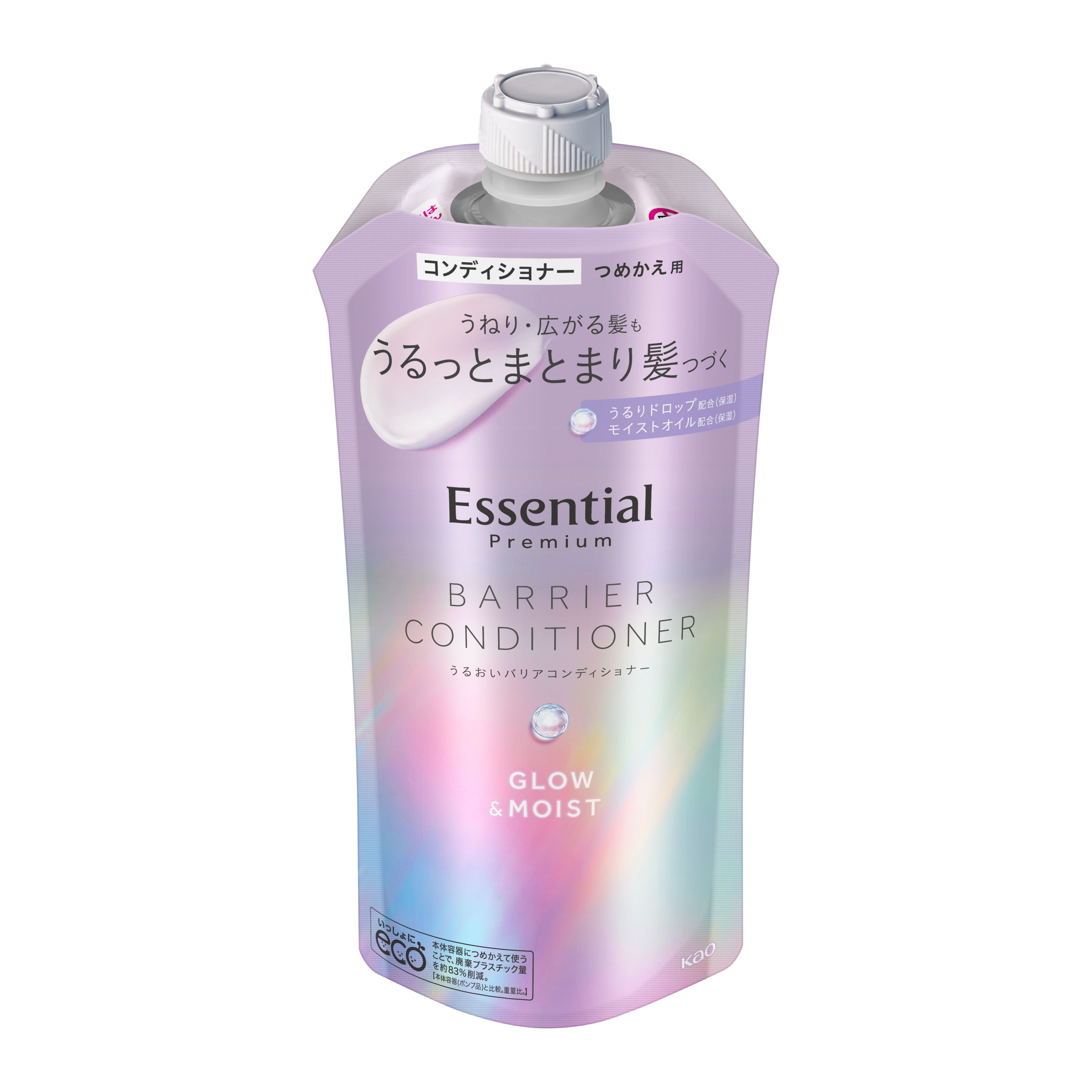 花王 エッセンシャル プレミアム うるおいバリアコンディショナー グロウ＆モイスト つめかえ用 (340mL) 詰め替え用 コンディショナー｜kusurinofukutaro