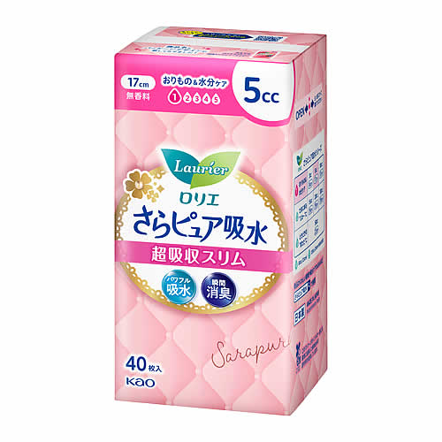 花王 ロリエ さらピュア吸水 超吸収スリム 5cc (40枚) 軽度尿失禁用品 軽失禁ライナー｜kusurinofukutaro